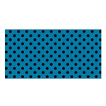 Polka Dots - Black on Cerulean Satin Shawl