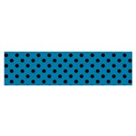 Polka Dots - Black on Cerulean Satin Scarf (Oblong)