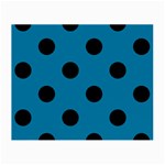 Polka Dots - Black on Cerulean Small Glasses Cloth