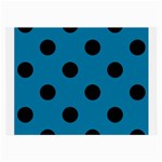 Polka Dots - Black on Cerulean Large Glasses Cloth