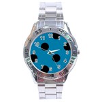 Polka Dots - Black on Cerulean Stainless Steel Analogue Watch
