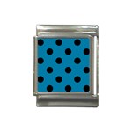 Polka Dots - Black on Cerulean Italian Charm (13mm)