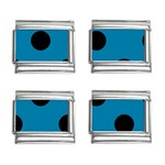 Polka Dots - Black on Cerulean 9mm Italian Charm (4 pack)