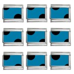 Polka Dots - Black on Cerulean 9mm Italian Charm (9 pack)