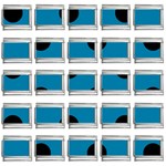 Polka Dots - Black on Cerulean 9mm Italian Charm (25 pack)