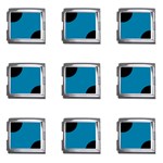Polka Dots - Black on Cerulean Mega Link Italian Charm (9 pack)