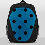 Polka Dots - Black on Cerulean Backpack Bag