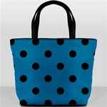 Polka Dots - Black on Cerulean Bucket Bag