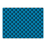 Polka Dots - Black on Cerulean Double Sided Flano Blanket (Mini)