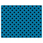 Polka Dots - Black on Cerulean Double Sided Flano Blanket (Medium)