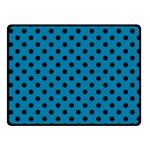 Polka Dots - Black on Cerulean Fleece Blanket (Small) (One Side)