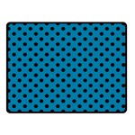 Polka Dots - Black on Cerulean Double Sided Fleece Blanket (Small) (Two Sides)