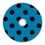 Polka Dots - Black on Cerulean CD Wall Clock