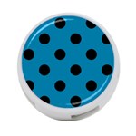 Polka Dots - Black on Cerulean 4-Port USB Hub (One Side)