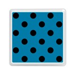Polka Dots - Black on Cerulean Memory Card Reader with Storage (Square)