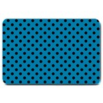 Polka Dots - Black on Cerulean Large Doormat