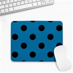 Polka Dots - Black on Cerulean Small Mousepad