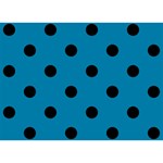 Polka Dots - Black on Cerulean Birthday Cake 3D Greeting Card (7x5)