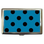 Polka Dots - Black on Cerulean Cigarette Money Case