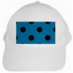 Polka Dots - Black on Cerulean Black Cap