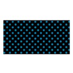 Polka Dots - Cerulean on Black Satin Shawl