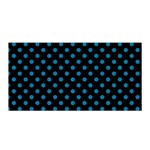 Polka Dots - Cerulean on Black Satin Wrap