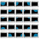 Polka Dots - Cerulean on Black 9mm Italian Charm (25 pack)