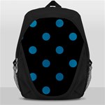 Polka Dots - Cerulean on Black Backpack Bag