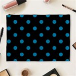 Polka Dots - Cerulean on Black Cosmetic Bag (XL)