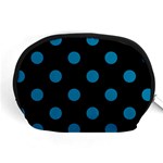 Polka Dots - Cerulean on Black Accessory Pouch (Medium)