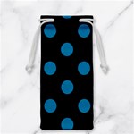Polka Dots - Cerulean on Black Jewelry Bag
