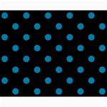 Polka Dots - Cerulean on Black Collage 8  x 10 