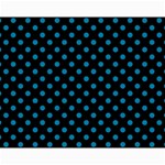 Polka Dots - Cerulean on Black Collage 11  x 14 