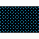 Polka Dots - Cerulean on Black Collage 12  x 18 
