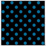 Polka Dots - Cerulean on Black Canvas 12  x 12 