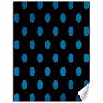 Polka Dots - Cerulean on Black Canvas 12  x 16 
