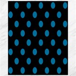 Polka Dots - Cerulean on Black Canvas 16  x 20 