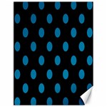 Polka Dots - Cerulean on Black Canvas 18  x 24 