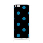Polka Dots - Cerulean on Black Apple iPhone 6/6S Silicone Case (Transparent)