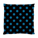 Polka Dots - Cerulean on Black Standard Cushion Case (One Side)