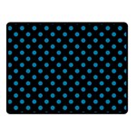 Polka Dots - Cerulean on Black Fleece Blanket (Small) (One Side)