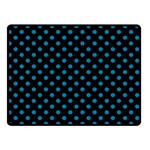 Polka Dots - Cerulean on Black Double Sided Fleece Blanket (Small) (Two Sides)
