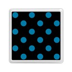 Polka Dots - Cerulean on Black Memory Card Reader with Storage (Square)