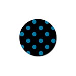 Polka Dots - Cerulean on Black Golf Ball Marker (4 pack)