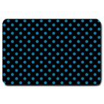 Polka Dots - Cerulean on Black Large Doormat
