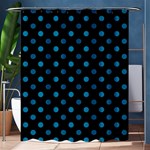 Polka Dots - Cerulean on Black Shower Curtain 60  x 72  (Medium)