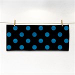 Polka Dots - Cerulean on Black Hand Towel
