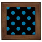 Polka Dots - Cerulean on Black Framed Tile