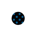 Polka Dots - Cerulean on Black 1  Mini Button
