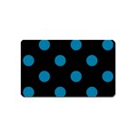 Polka Dots - Cerulean on Black Magnet (Name Card)